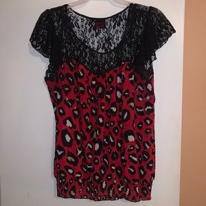 TORRID Red & Black Top